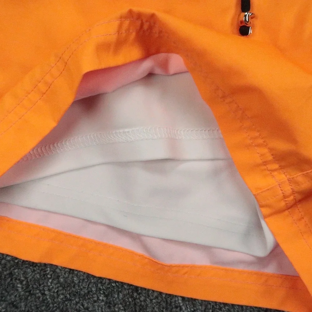 Tucann Swim Shorts Mens XL Orange Lined Zip Pocket Beach Graphic Print